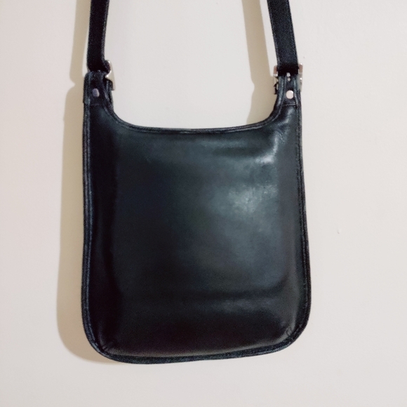 Vintage Coach Black Leather Slim Hippie Flap Crossbody Saddle Messenger Bag 9135 - Picture 4 of 14